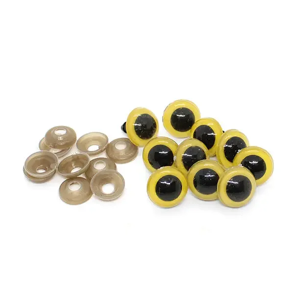 HobbyArts Nalleögon med lås, gul, 5 par Lägg i varukorgen